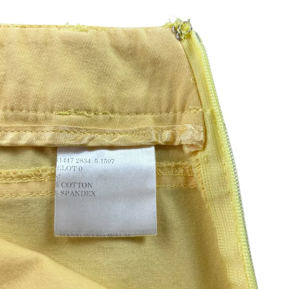Adrienne Vittadini Classico Skirt Sze 12 Yellow A Line Casual Back Slit Colorful